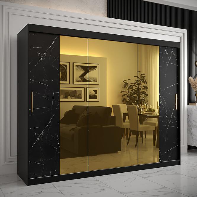 Skriňa Platinum T2 250 čierna marmur/čierna