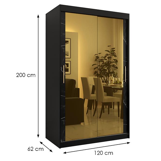 Skriňa Platinum T3 120 čierna marmur/čierna
