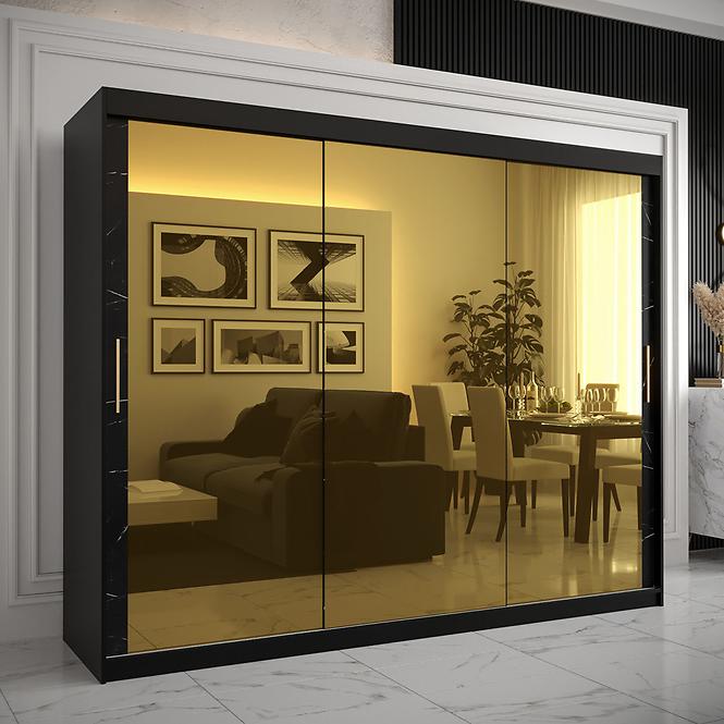 Skriňa Platinum T3 250 čierna marmur/čierna