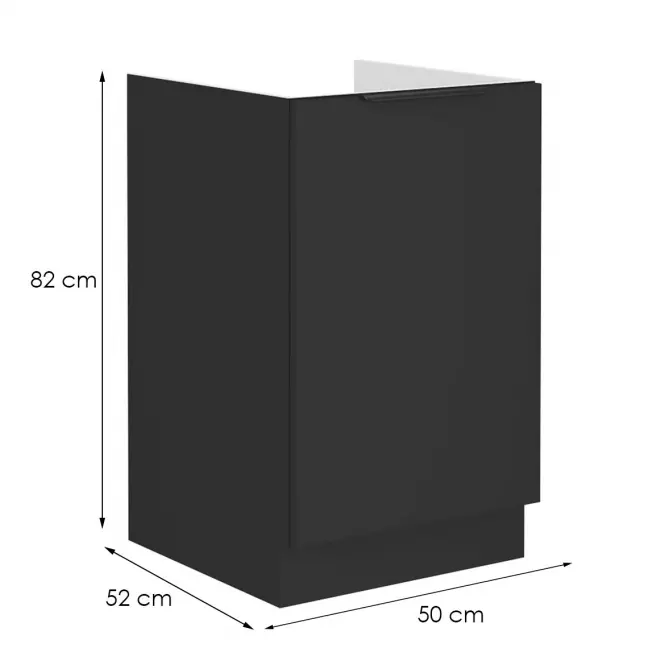 Kuchynská skrinka Siena čierna mat 50zl 1f bb,2