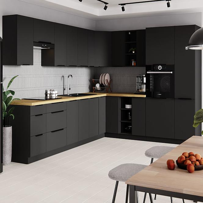 Kuchynská skrinka Siena čierna mat 90x90 Dn 2f bb,3