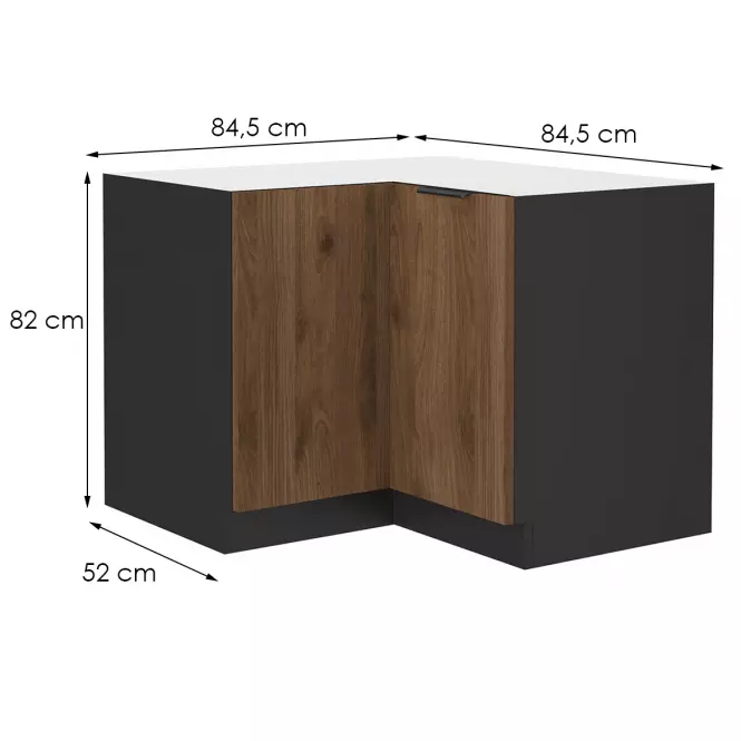 Kuchynská skrinka Monza orech okapi 90x90 Dn 2f bb,2
