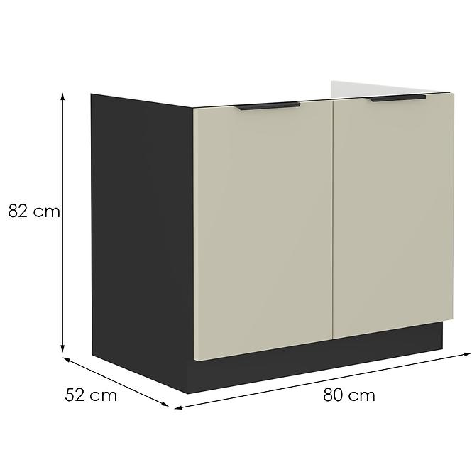 Kuchynská skrinka Arona cashmere 80zl 2f bb,2