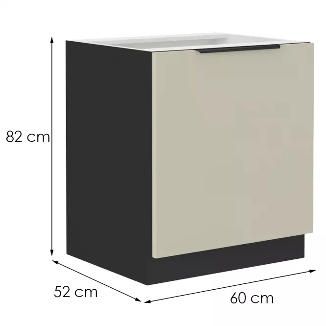 Kuchynská skrinka Arona cashmere 60d 1f bb,2