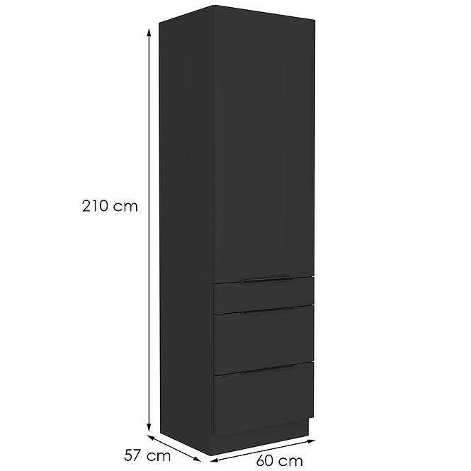 Kuchynská skrinka Siena čierna mat 60dks-210 1f 3s,2
