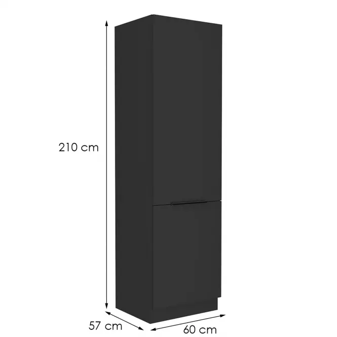 Kuchynská skrinka Siena čierna mat 60lo-210 2f,2