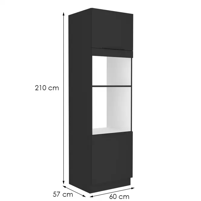Kuchynská skrinka Siena čierna mat 60dpm-210 2f,2