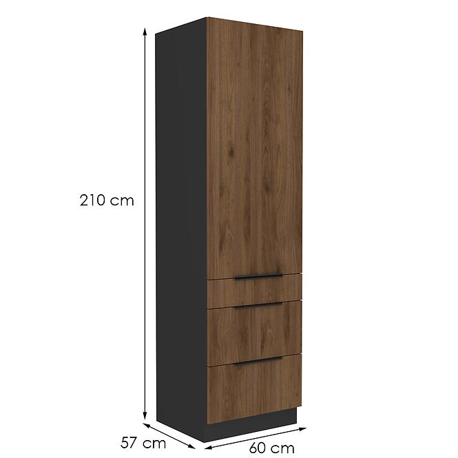 Kuchynská skrinka Monza orech okapi 60dks-210 1f 3s