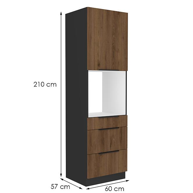 Kuchynská skrinka Monza orech okapi 60dps-210 1f 3s