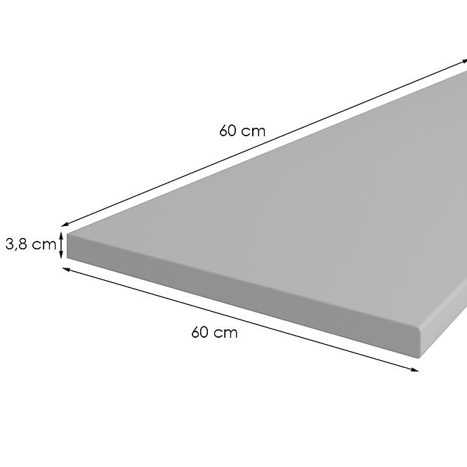 Kuchynská doska 60 cm/38 mm Inox šedá F76112