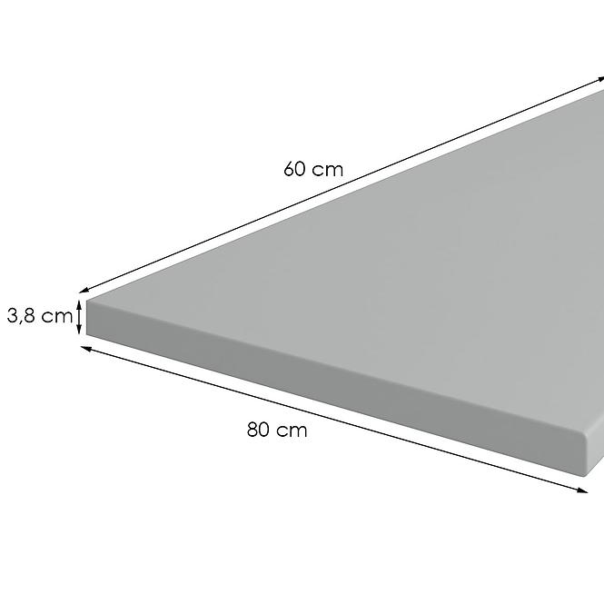 Kuchynská doska 80 cm/38 mm Inox šedá F76112