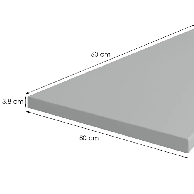 Kuchynská doska 80 cm/38 mm Inox šedá F76112,2