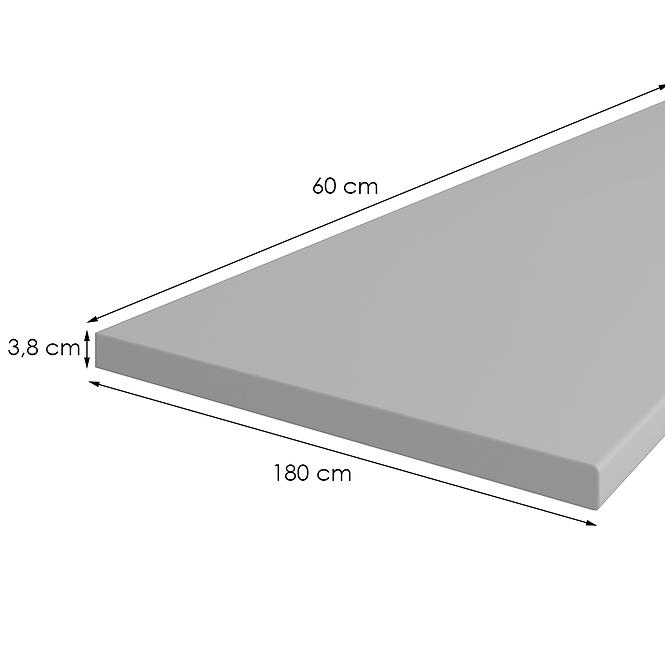 Kuchynská doska 180 cm/38 mm Inox šedá F76112