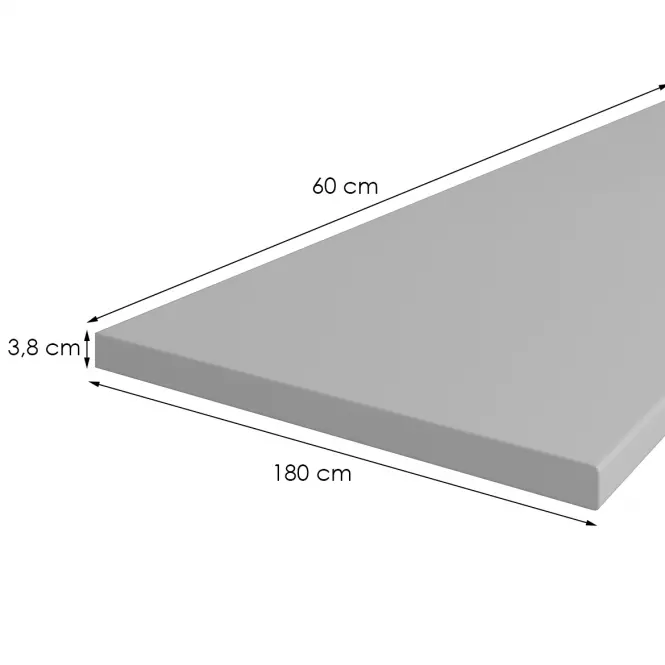 Kuchynská doska 180 cm/38 mm Inox šedá F76112,2