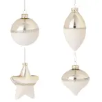 Sklenená guľa biele zlato mix 8 cm 1107224