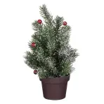 Vianočný stromček  zelený s bobuľami omrznutý výš. 24 x hl. 12 cm 1