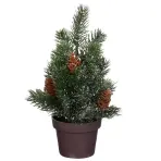 Vianočný stromček so šiškami zelený omrznutý výš. 24 x hl. 12 cm