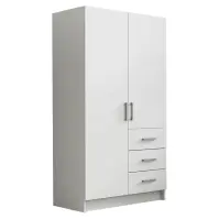 Skriňa Pino 3 96cm – biela, dvojdverová, zásuvky