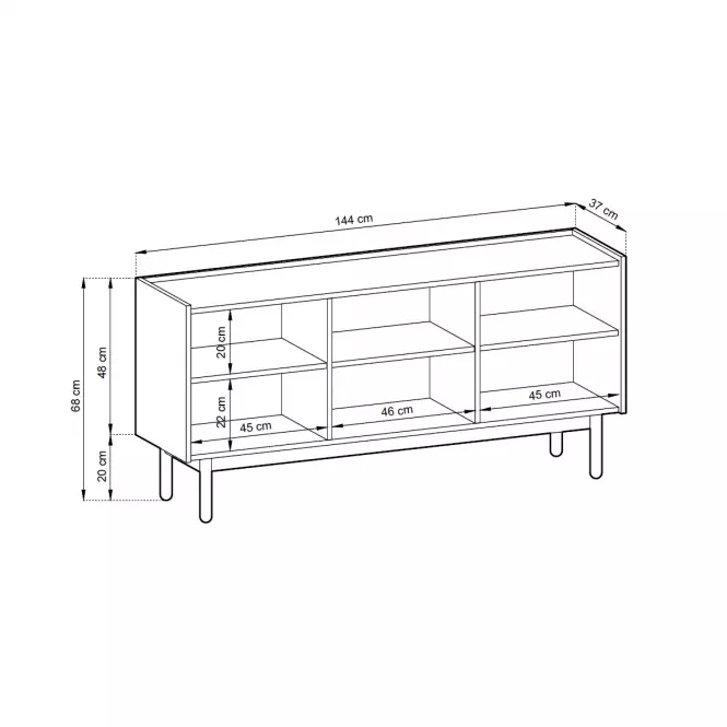 Komoda Boho K144/68 rivera/mramor bianco,4