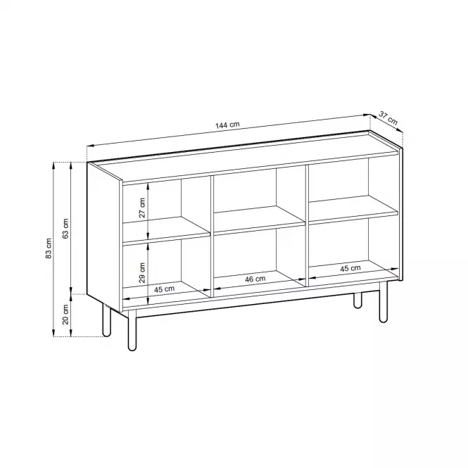 Komoda Boho K144/83 rivera/mramor bianco,4