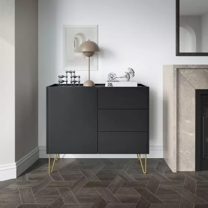 Komoda Harmony KSZ97 čierna grafit/mramor black
