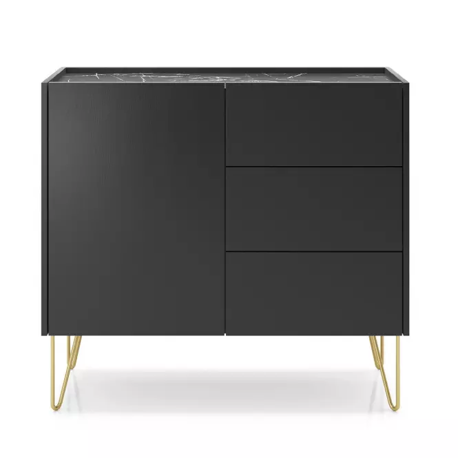 Komoda Harmony KSZ97 čierna grafit/mramor black