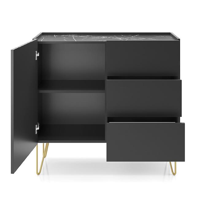 Komoda Harmony KSZ97 čierna grafit/mramor black