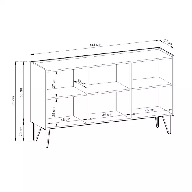 Komoda Harmony K144 čierna grafit/mramor black