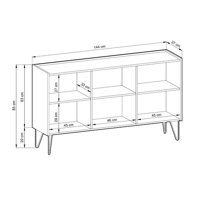 Komoda Harmony K144 čierna grafit/mramor black