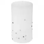 Svieca trblietky biela L12x7cm 129848bl