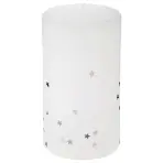 Sviečka s trblietkami biela L12x7cm 129848bl