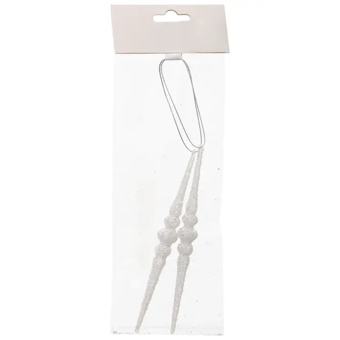 Ozdoba cencúle biele 2 ks 16 cm 192304,2