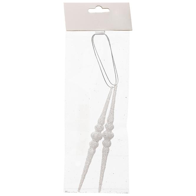 Ozdoba cencúle biele 2 ks 16 cm 192304,2