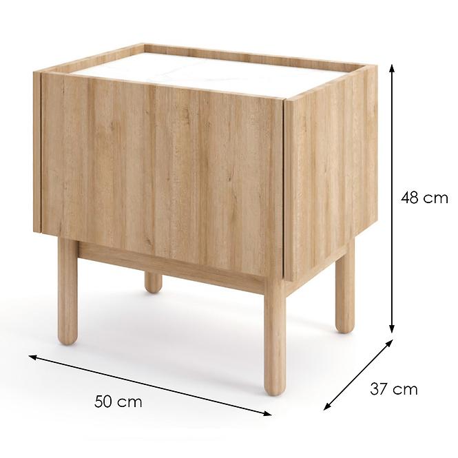 Nočný stolík Boho S50 rivera/mramor bianco,2
