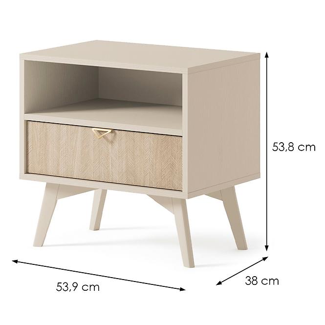 Nočný stolík Forest S54 piesková béžová/jedľová scandi