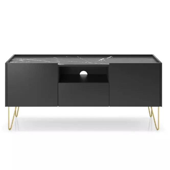 TV stolík Harmony 144 čierna grafit/mramor black,3