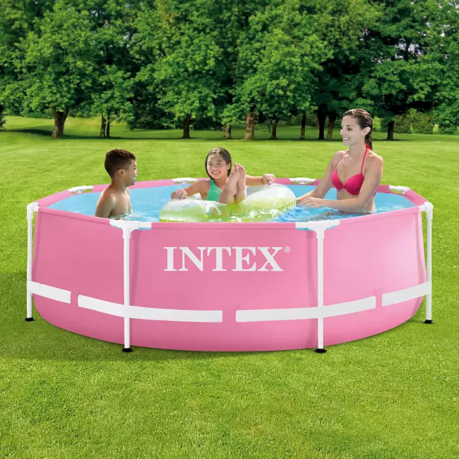INTEX Rámový bazén okrúhly ružový 2,44x0,76 m 28290NP