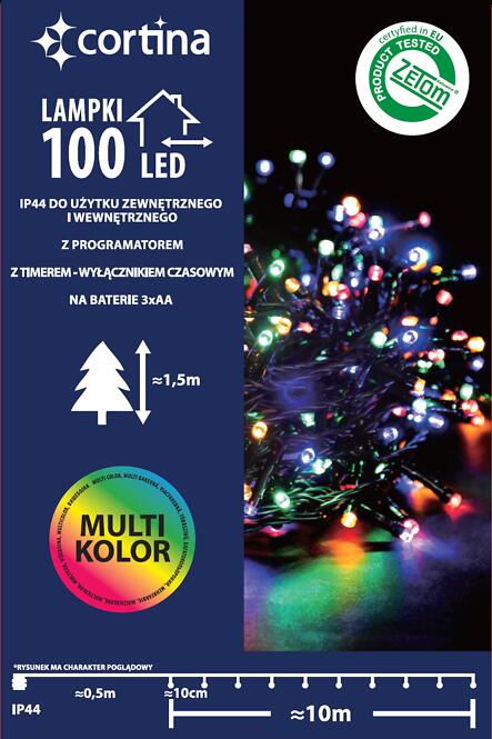 Vianočné svetielka LED 100l 13/21/bat zew.pg.+Tm. Multi,3