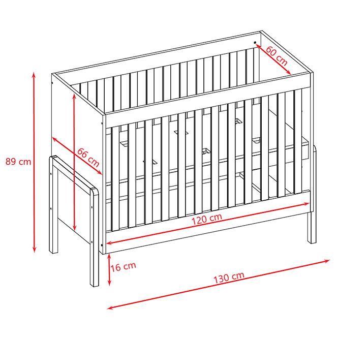 Detská postieľka Victor biela 60x120