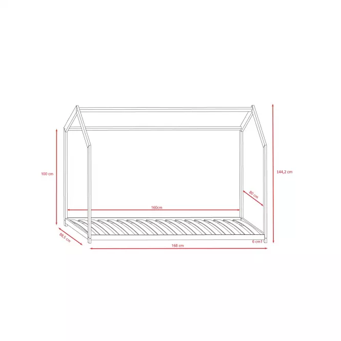 Detská posteľ Bella Biely 80x160,3