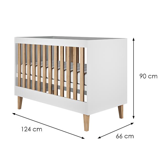 Detská postieľka Dziecięce Kubi Biely 60x120,3