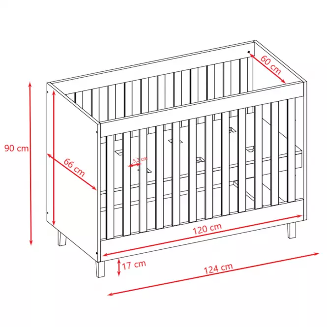 Detská postieľka Dziecięce Kubi Biely 60x120