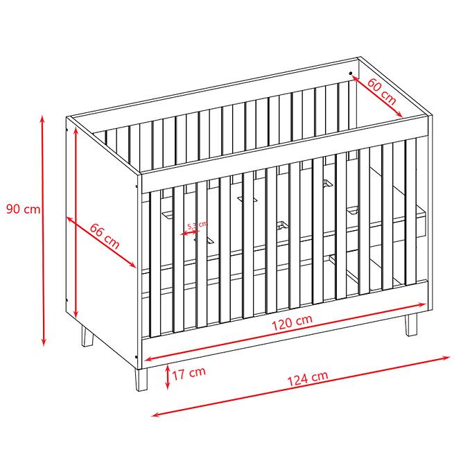 Detská postieľka Dziecięce Kubi Biely 60x120