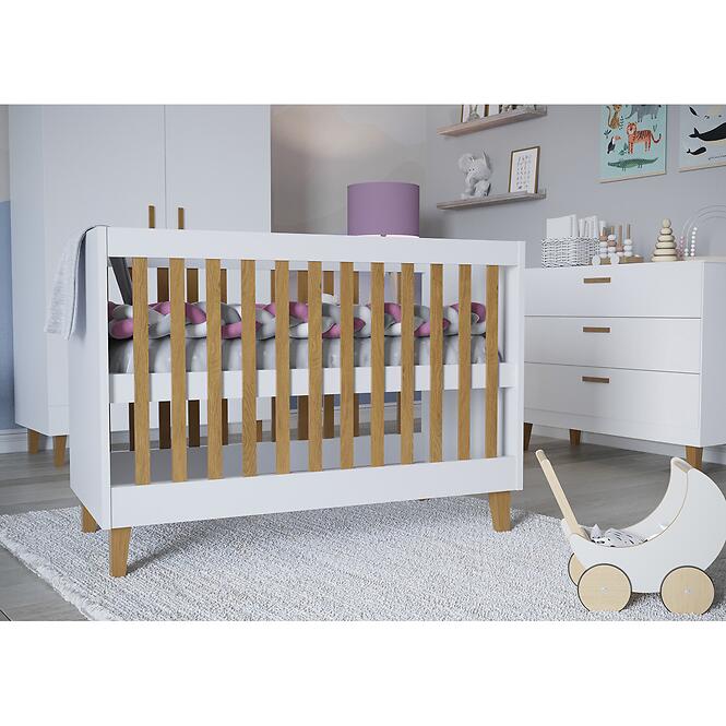 Detská postieľka Kubi biela 60x120