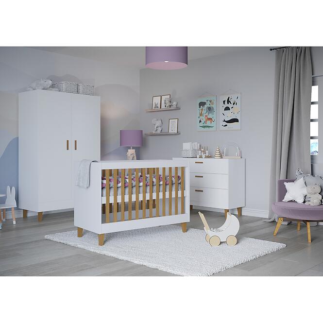 Detská postieľka Kubi biela 60x120,8