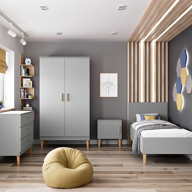 Detská postieľka Kubi sivá 60x120,7