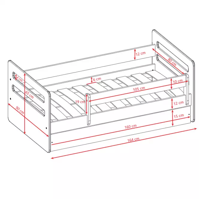 Detská posteľ Tomi+Sz Biely 80x160,2
