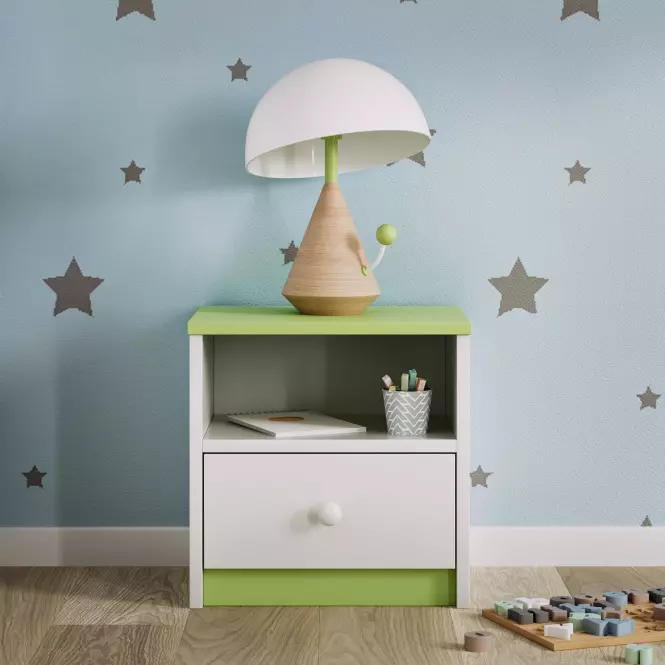 Nočný stolík Babydreams zelená,6