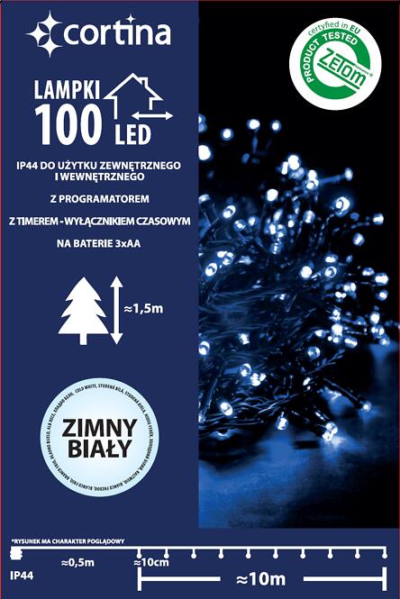 Vianočné svetielka LED 100l 13/21/bat zew.pg.+Tm. Cw,3