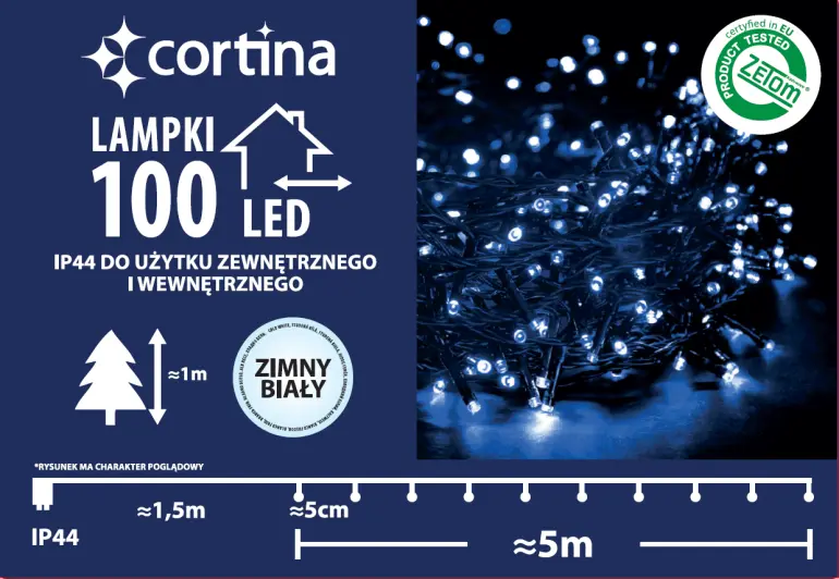 Vianočné svetielka LED 100l 652/21 vonkajšie Cw